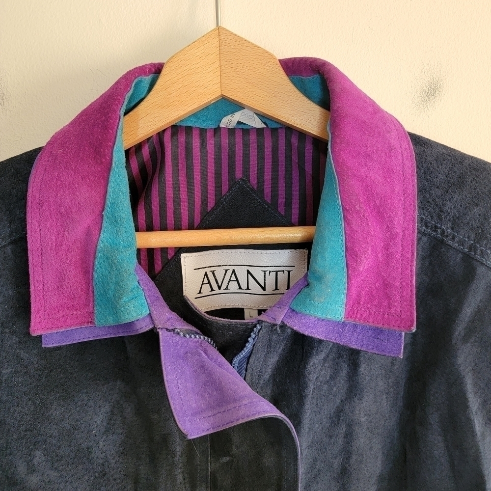 Avanti Colorblock Suede Jacket Size Large - Picture 6 of 10